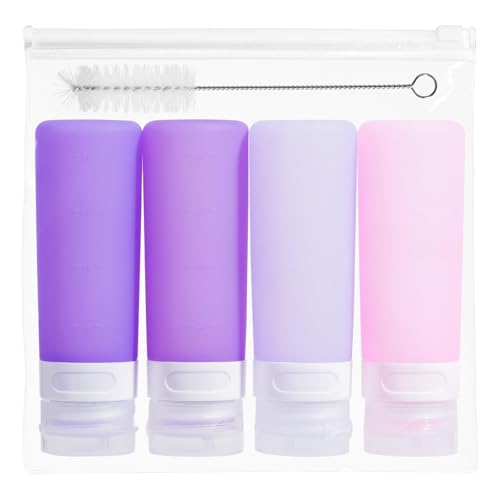 MICEBAY 3 oz Condiment Squeeze Bottles, Leakproof Salad Dressing Container - color: Purple, size: 3 OZ