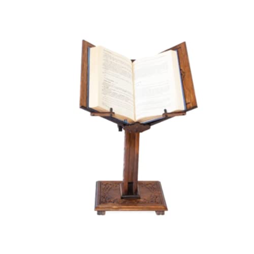 Adjustable Carved Wooden Book Stand | Quran, Bible, Torah Holder Lectern | Dictionary, Cookbook Stand