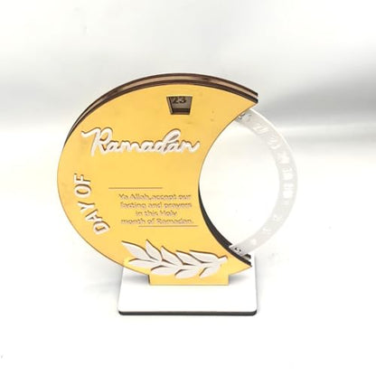 Ramadan Countdown Calendar, Rotatable 30 Days Til Eid, Eid Mubarak Advent Countdown Calendar Rotate Moon Shaped Eid Calendar for islamic Home Party Decorations
