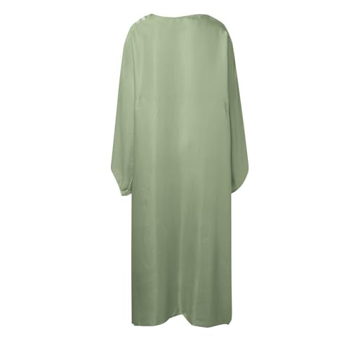 Muslim Dress Women One-Piece Prayer Dress Long Robe Long Sleeve Maxi Kaftan Dresses Islamic Clothes Set - color: Gn2