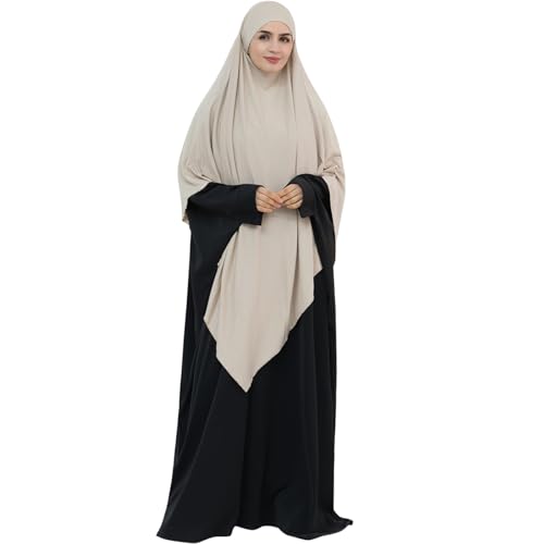 khalat Muslim Stretch Hijab Solid Color Full Cover Hijab for Women V-shaped Fashion Daily Prayer Hijab - color: Taro