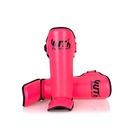 Signature Shin Guards | Premium Muay Thai Shin Guards | Lightweight & Durable Shinguards Muay Thai | Padded, Adjustable Muay Thai Leg Guards for Kickboxing, MMA Sparring, Training - color: Hot Pink, size: Small