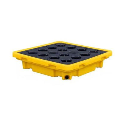 Modular Leak Platform/Grid Pads.Modular Spill Containment Tray - Heavy-Duty Oil Drum Holding Platform, Leak-Proof Spill Pallets for Industrial Safety & Environmental Protection，（Yellow，67 * 67 - size: 67*67*15cm