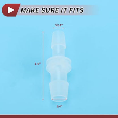 5/14" to 1/4" Hose Barb Fitting Hose Straight Reducing Coupler | 5 Pcs, Plastic, Clear, Fits 5/14" to 1/4" ID Flexible Tube, Barb Reducer Fitting, for Aquarium, Fountain, Drip Irrigation - size: 5/14"-1/4"