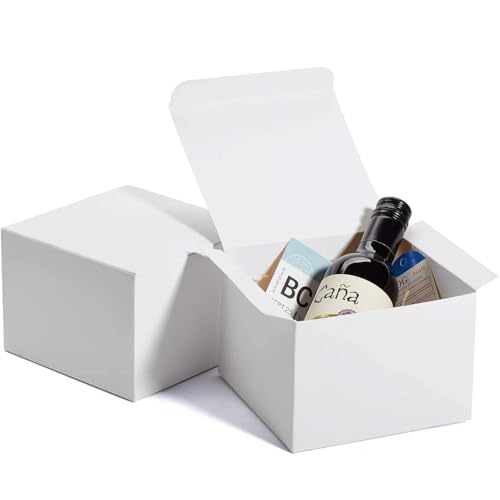 MESHA Gift Box 6x6x4 Inch White Gift Boxes with Lids for Presents 100PC - color: White 6x6x4, size: 1 Count (Pack of 100)