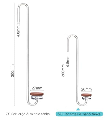 Acrylic CO2 Diffuser for Aquarium Planted Tank, Hooked version-20cm - color: Hooked version-20cm
