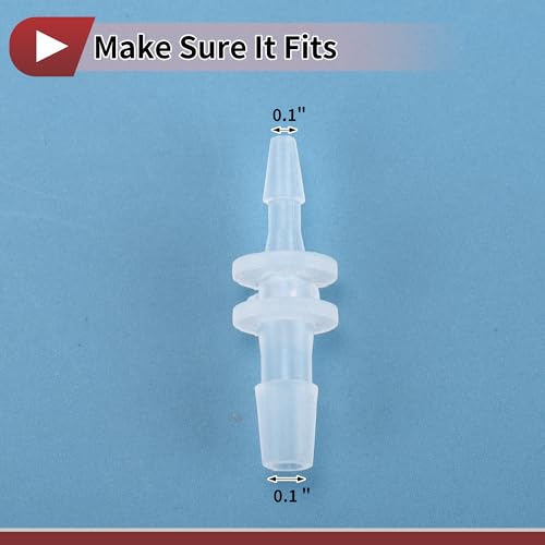 Plastic Hose Barb Fitting 1/16" x 1/8" OD Barb Straight Through Pipe Connector Clear 5 Pcs - size: 1/16"-1/8"