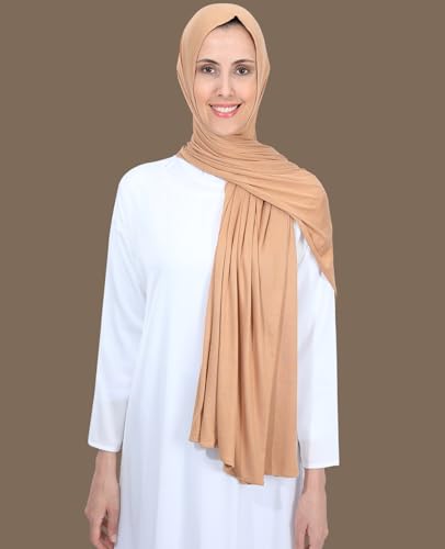 Non-See Through Instant Jersey Cotton Hijab Scarf for Women, Ready to Wear Muslim Head Scarf - color: Dark Gray