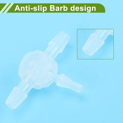 Plastic Hose Barb Fitting 3/32" x 1/16" x 3/32" Tee Type Fitting PP 4 Pcs