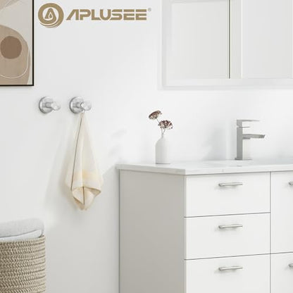 APLusee Brushed Nickel Bathroom Towel Hooks, 304 Stainless Steel Coat Hook 2 Pack, Heavy Duty Towel Hanger for Bathroom, Wall Mounted - color: Brushed Nickel, size: 2 Pack