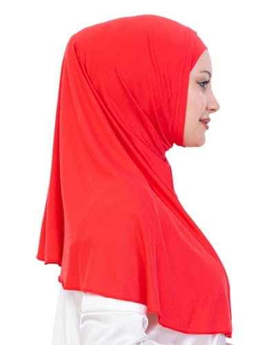Prien Instant Hijab For Women, Muslim Long Scarf, Undercap Turban Set, Turkish Islamic Clothing, Prayer Clothes For Abaya - color: Brink Pink