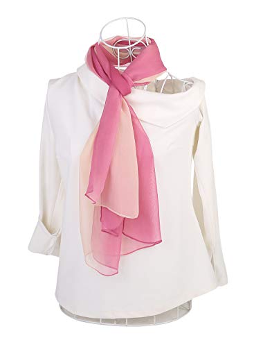 uxcell Women'sChiffon Sheer Long Scarf Silky Gradient Party - color: Pale Pink Fuchsia