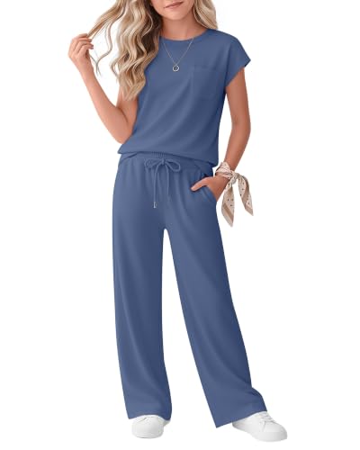 Girls 2 Piece Outfits Sets - color: Navy Blue, size: 5-6 Years