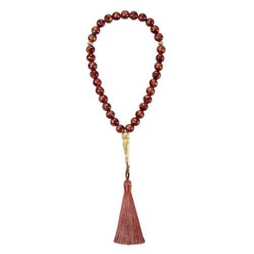 Islamic Prayer Beads 33 Beads with Tassel Tasbih Misbaha Catalin Tasbeeh Muslim Rosary - color: Red