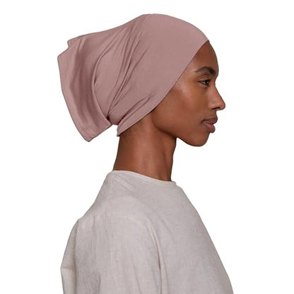 Slip-on Instant Premium Jersey Hijab with Undercap - Buttery Soft, Lightweight Hijab with Innovative Tie-Back Design - color: Dusty Rose