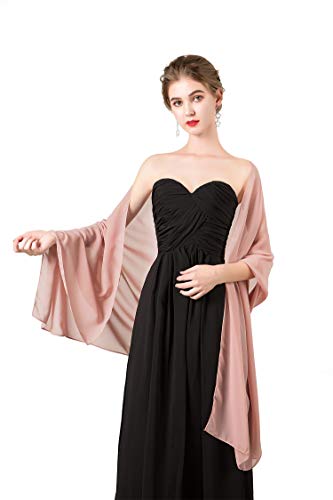 Shawl and Wrap for Evening Dresses Wedding Sheer Scarfs Women Scarve - color: Blush, size: 72''×18''