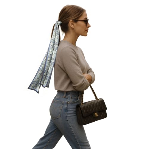 RIIQIICHY Hair Scarf for Women Like Silk Scarves Headband Neck Scarfs Twilly Purse Accessories - color: C023