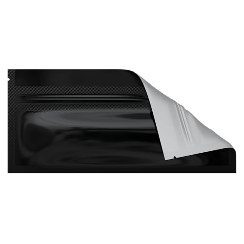 Mylar Style Barrier Bags – Zipper w/Heat Seal – 100 Bags (Gloss Black/Clear, PR - 6?x2.7?) - color: Gloss Black / Clear, size: 6x2.7 Inch (Pack of 100)