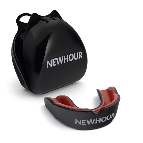 Basic Sports Mouthguard for Boxing, MMA & Football | Boil-and-bite fit with ventilated case - color: Black