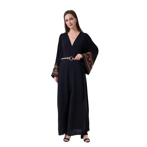 zhxinashu Prayer Clothes for Muslim Women, 2 Pcs Jilbab for Muslim Women,Islamic Dress Abaya and Hijab set - color: Style C,black