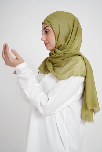 Soft Hijab Scarf 100% Modal | Lightweight | Breathable For Women - color: Olive