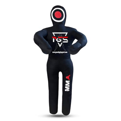 MMA Grappling Dummy Brazilian JIU Jitsu BJJ Punching Bag for Self Defense Wrestling Judo Karate Boxing Throwing Submission Standing Position - UNFILLED - color: Full Black, size: 6FT / 70"