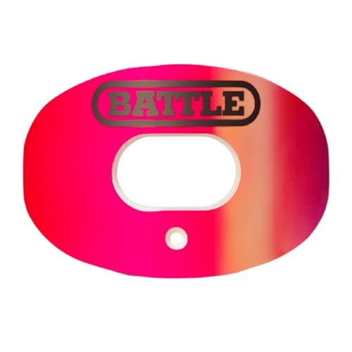 Battle Sports Iridescent Oxygen Football Mouthguard, Chrome Red/Purple | Maximum protection, Safe secure comfortable fit, Breathable built-in airflow channels, No boil required, Advanced composite - color: Chrome Red/Purple