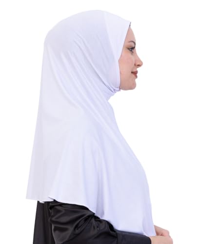 Prien Ready Hijab For Women, One Piece Muslim Instant Turban, Easy To Wear Long Head Scarf, Turkish Islamic Clothes For Abaya - color: White
