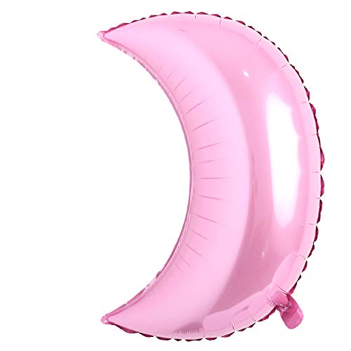 26 inch large moon foil helium balloons baby shower 100 days kids birthday party wedding decoration supplies big moon balloons (26 inch Moon Pink) - color: 26 Inch Moon Pink
