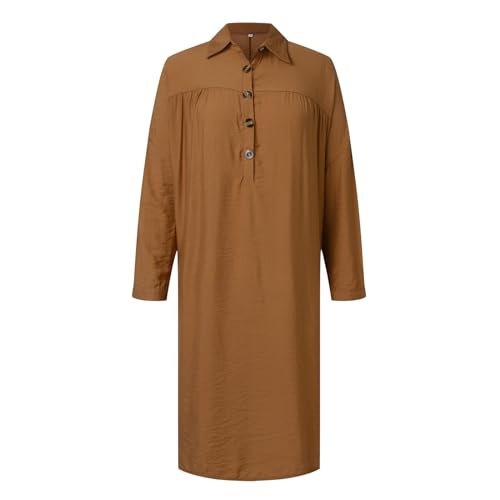 Prayer Clothes for Muslim Women One-Piece Long Sleeve Islamic Prayer Dress O Neck Lightweight Maxi Dress Dress - color: Yellow, size: Medium