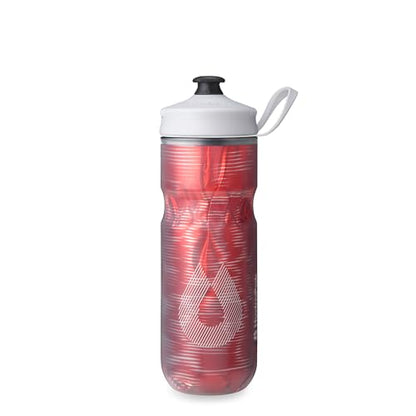 HydraPak Polar Sport Insulated Water Bottle (20oz, Pulse Red) | High Flow, BPA Free, Tri-Layer Insulation, Leakproof, Dash Handle, Easy Squeeze, Self-Sealing Cap, for Sports - color: Pulse Red, style: 20oz/600ml