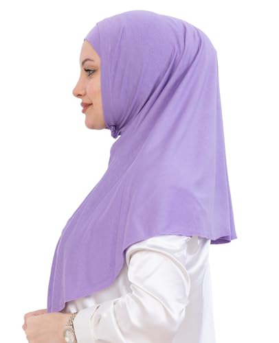 Prien Instant Hijab For Women, Muslim Long Scarf, Undercap Turban Set, Turkish Islamic Clothing, Prayer Clothes For Abaya - color: Lilac