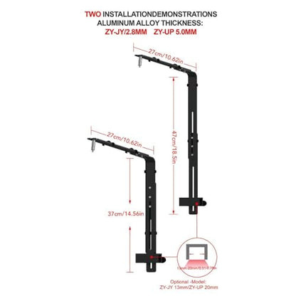 Adjustable Aluminum Aquarium Light Bracket - Universal Hanging Mount Holder for Fish Tank LED Lamps (Black)