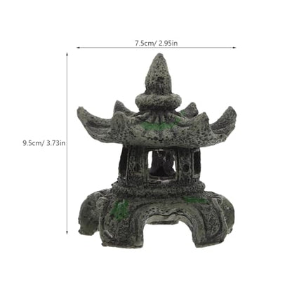 Toddmomy Pagoda Lantern Aquarium Landscaping Ornament Cave Decor Aquarium Breeding Cave Shrimp Shelter Fish Hideout Hideaway Fish Tank Bonsai Landscape Decor