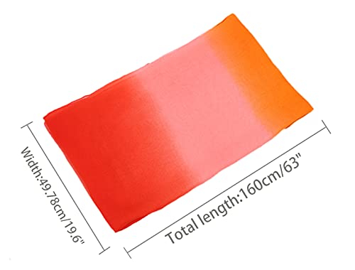 uxcell Women'sChiffon Sheer Long Scarf Silky Gradient Party - color: Red Orange Pink