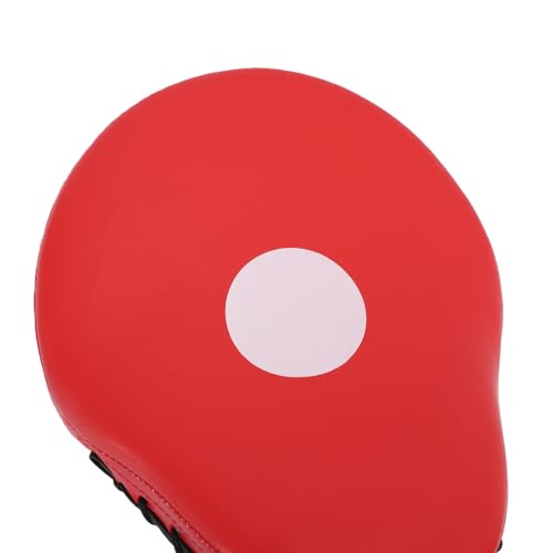 Boxing Curved Focus Punching Mitt PU Leather Boxing Pad with Adjustable Strap for Taekwondo Training - color: Red