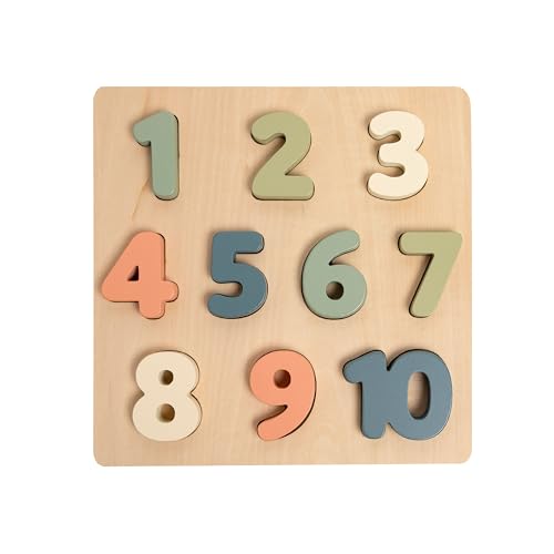 Pearhead Wooden Numbers Puzzle, 1-10 Counting Toy for Toddlers - color: Number