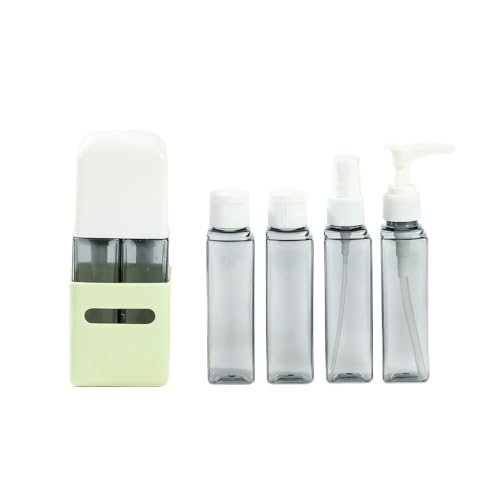 4 in 1 Travel Dispenser Bottle Refillable 4 in 1 Travel Dispenser 60ml Travel Bottles Leakproof Travel Size Containers for Toiletries Shampoo Lotion Green - color: Green