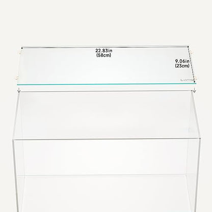 4mm Glass Aquarium Lid with Clips for 60x30cm Rimless Tank | Lid 58x23cm; reduces evaporation and jumping - size: 580x230mm (1 pc)