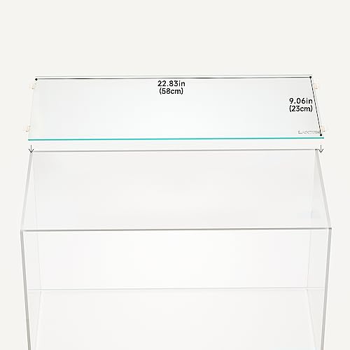 4mm Glass Aquarium Lid with Clips for 60x30cm Rimless Tank | Lid 58x23cm; reduces evaporation and jumping - size: 580x230mm (1 pc)
