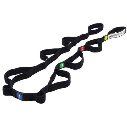 THERABAND Stretch Strap with Loops to Increase Flexibility, Dynamic Stretching Tool for Athletes Including Dancers, Cheerleaders, Gymnasts, Runners, Pilates and Yoga Elastic Stretch Out Band