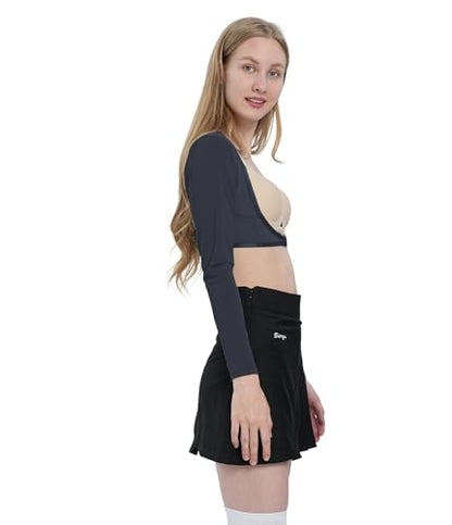 Women's Golf Cooling Shawl Outdoor Sun Protection Arm Sleeves - color: Black, size: Large