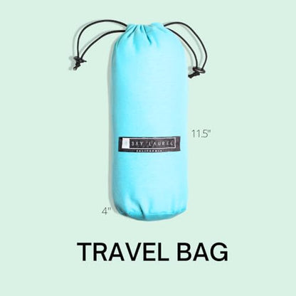 BAY LAUREL Turkish Beach Towel with Travel Bag 39 x 71 Quick Dry Sand Free Lightweight Large Oversized Towels Light - color: Turquoise Striped Turquoise Bag