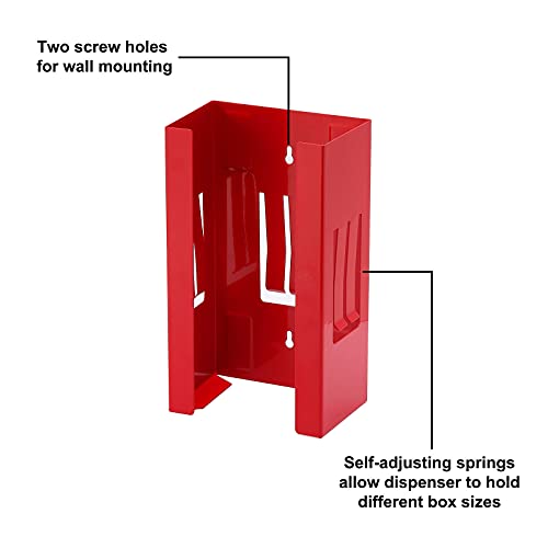 CASOMAN Magnetic Glove/Tissue Dispenser, 8LBS Capacity, Red Glove Dispenser Wall Mount, Glove Box Holder for Wall Mount, Magnetic Glove Box Holder, Not Include Gloves - color: Red