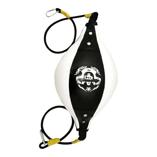 Speed Bag Stable Speed Reactive Full Body Boxing | Speed Training Boxing Ball for Home Gym, Indoor Fitness, Punching Bag Workout, Men Women Stress Relief, Cardio - color: Black and white