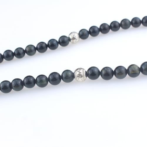 Muslims Islamic Dhikr Tasbeeh Tasbih Prayer Beads, 99 Blue Tiger Eye Stone Beads with Tassel