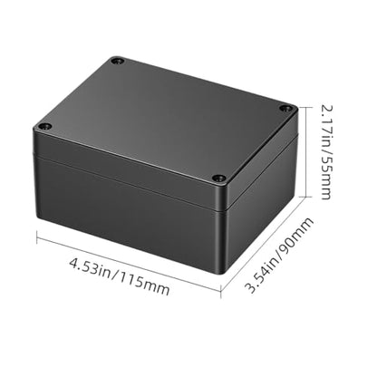 Project Box ABS Plastic IP66 Waterproof Dustproof DIY Junction Box Black 4.53 x 3.54 x 2.17 inch (115 x 90 x 55mm)(Pack of 1)
