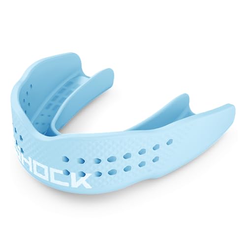 Shock Doctor Trash Talker Basketball Strapless Clear - color: Columbia Blue, size: Adult