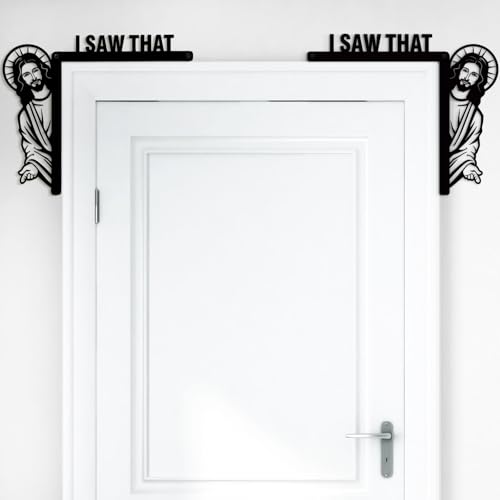 Blulu I Saw That Door Corner Decor 7.9 x 8.5 Inch Religious Door Frame Metal Window Sitter Bless This Home Window Decoration for Home Cabinet Frame Corner Decoration Supplies(Bilateral) - style: Bilateral