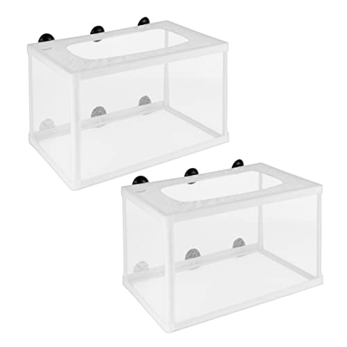 Mikikit 2pcs Fish Net Hatchery Incubator with Suction Cups for Aquarium Use Durable Breeding Net for Fish Tanks for Aquatic Environments